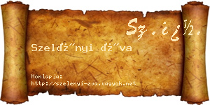 Szelényi Éva névjegykártya