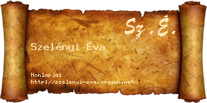 Szelényi Éva névjegykártya